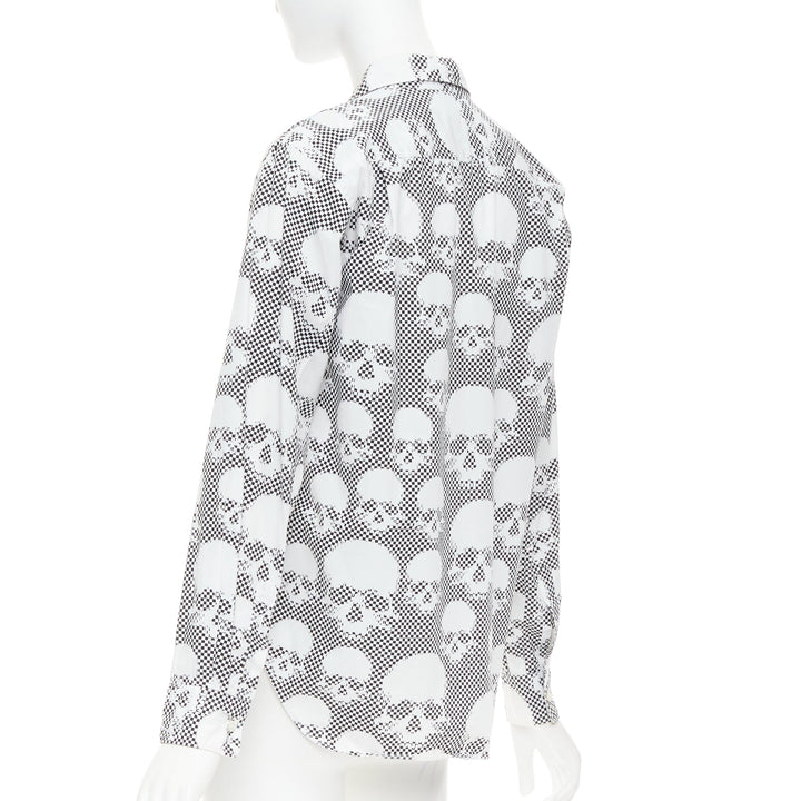COMME DES GARCONS HOMME PLUS 2011 blue skeleton skull patchwork shirt XS