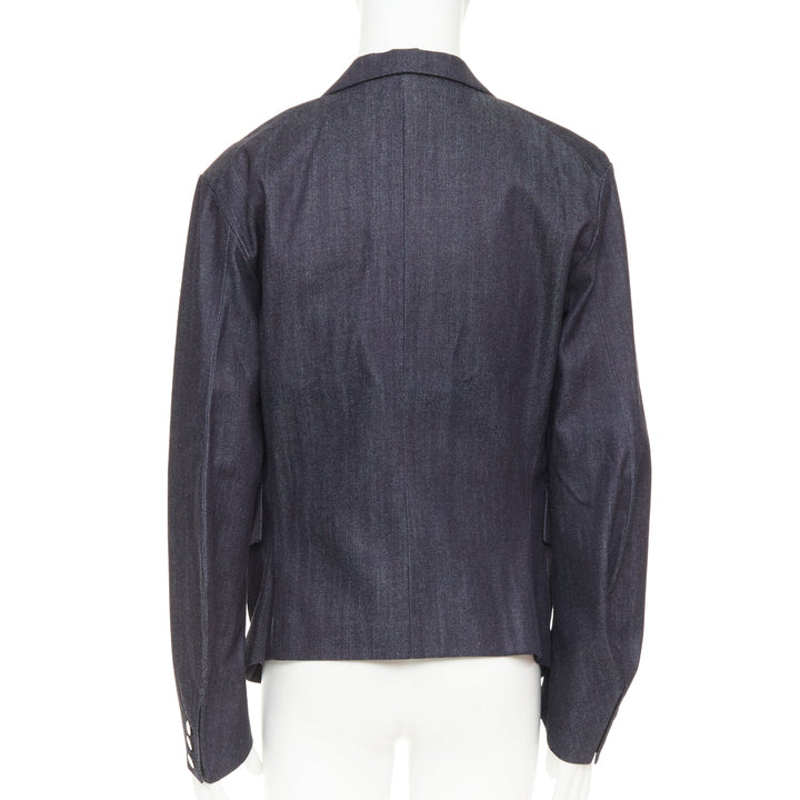 NEMETH Christopher Nemeth indigo blue cotton flap pockets boxy blazer jacket L
