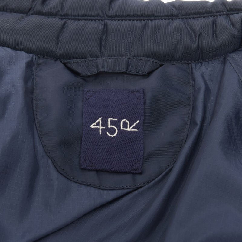 45RPM navy blue polyester padded diamond quilted nylon coat XL