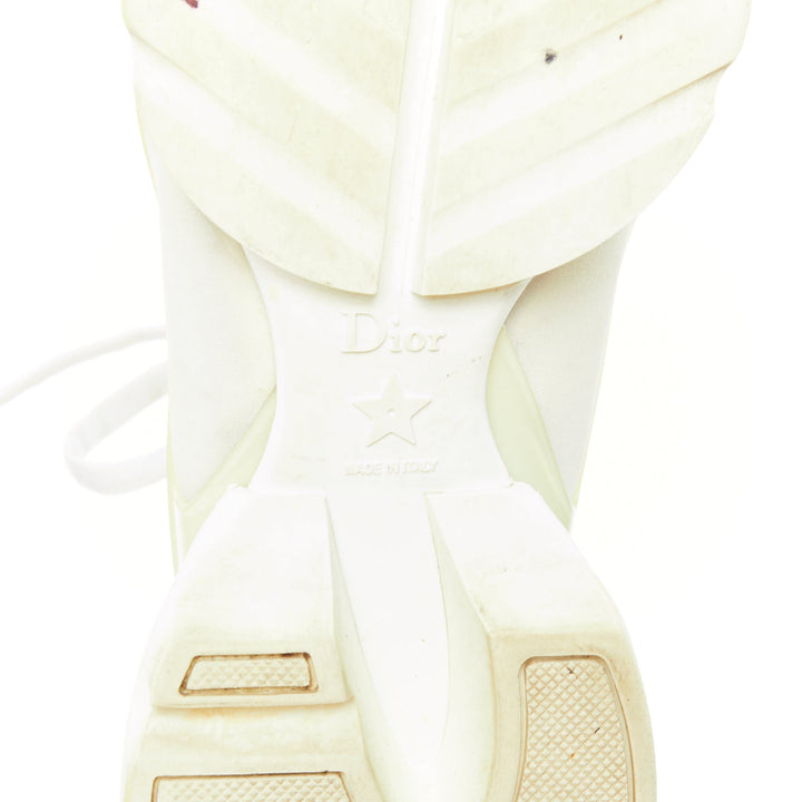 CHRISTIAN DIOR D-Connect white cream rubber layer sneakers EU38