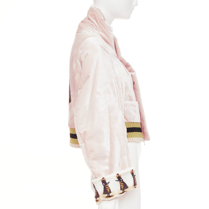 UNDERCOVER 2017 pale pink fairy graphic velvet blouson crop jacket JP2 M