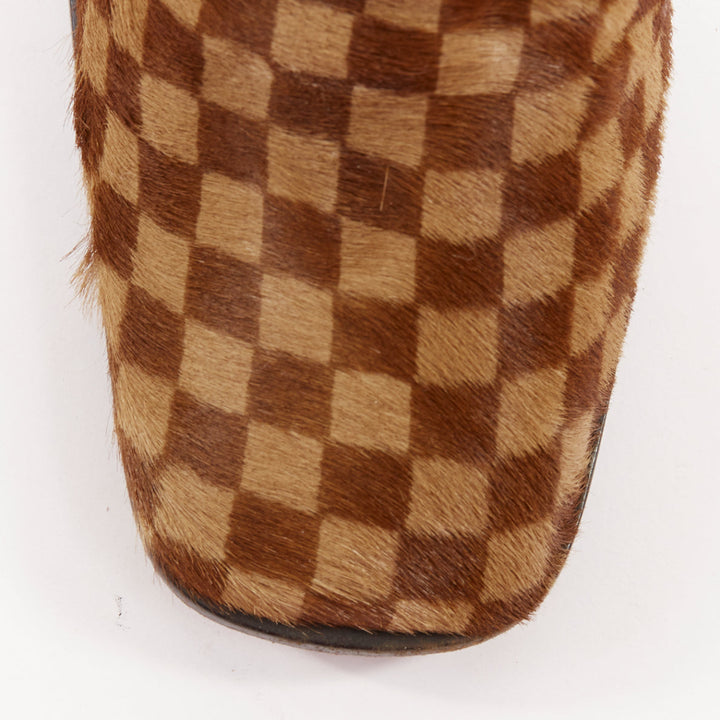 LOUIS VUITTON 1999 Vintage Marc Jacobs Damier Sauvage calfhair ankle boots EU37
