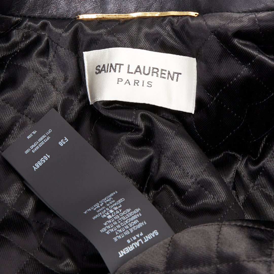 rare SAINT LAURENT 2023 Runway black cow oversized aviator bomber jacket FR38 M