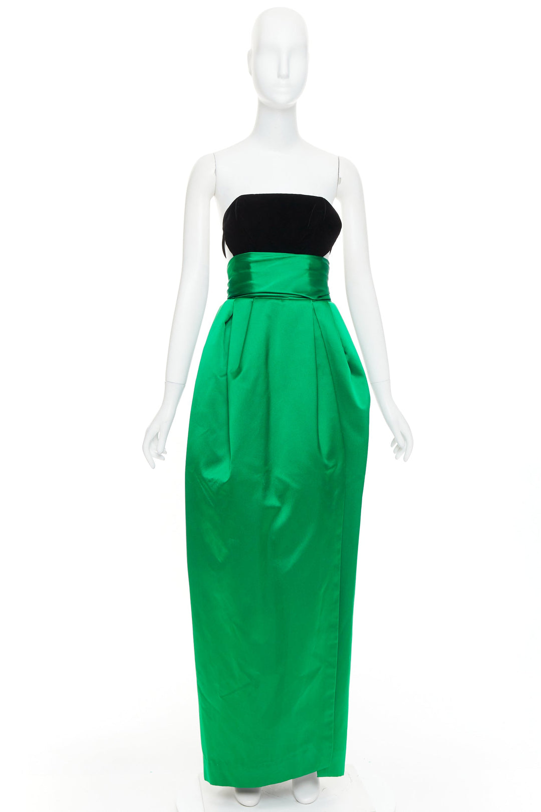 rare ALEXANDRE VAUTHIER COUTURE AW2020 Runway black velvet green gown Beyonce