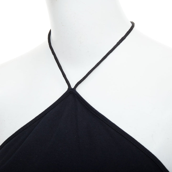 DOLCE GABBANA 2003 Vintage Atlanta graphic print black jersey halter top IT38 XS