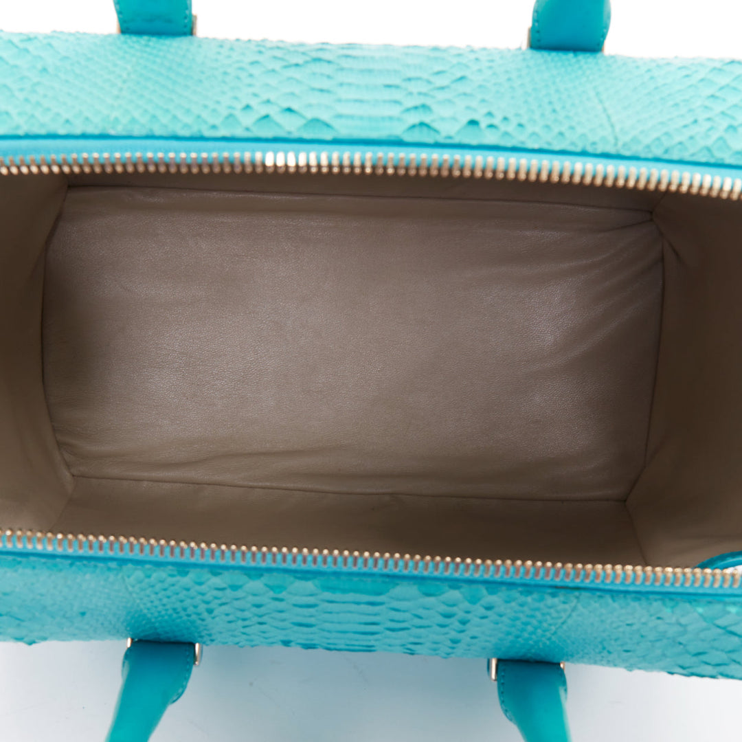 VICTORIA BECKHAM Seven Satchel turquoise scaled leather top handle bag