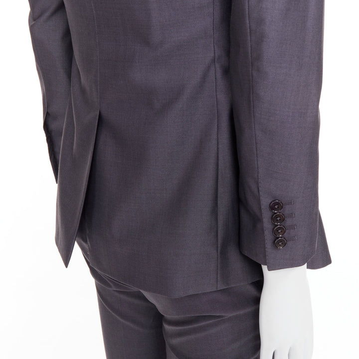 DOLCE GABBANA Martini grey wool silk single breast full canvas 3 pc suit IT44 XS