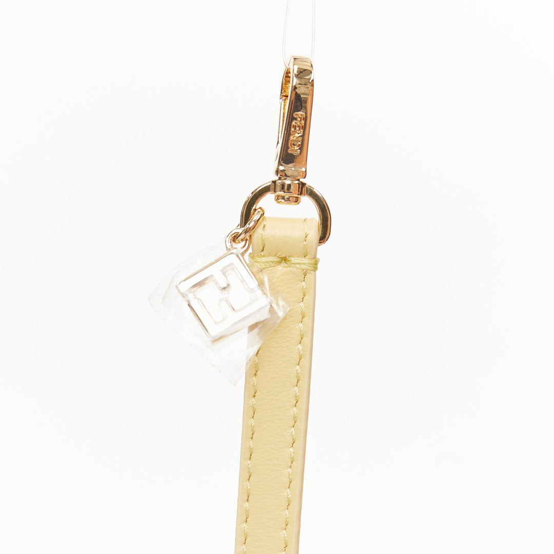 FENDI  2024 Bag Bugs yellow nappa purple sequin eye fringe tassel bag charm
