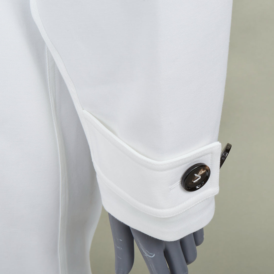 BOTTEGA VENETA Daniel Lee white cotton bubble back trench coat IT36 XXS