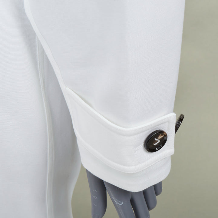 BOTTEGA VENETA Daniel Lee white cotton bubble back trench coat IT36 XXS