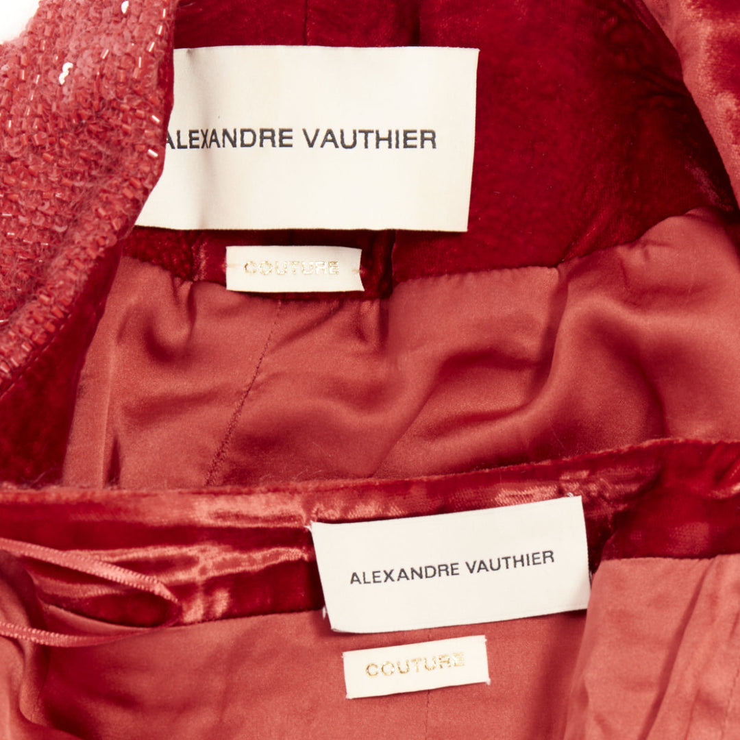 ALEXANDRE VAUTHIER COUTURE SS2022 Runway red gradient bead sequin peplum jacket