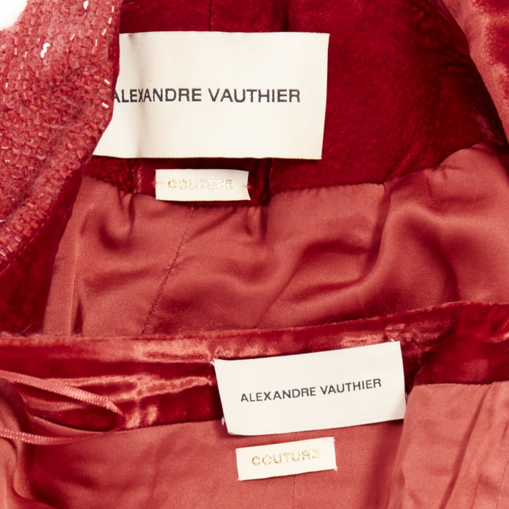 ALEXANDRE VAUTHIER COUTURE SS2022 Runway red gradient bead sequin peplum jacket