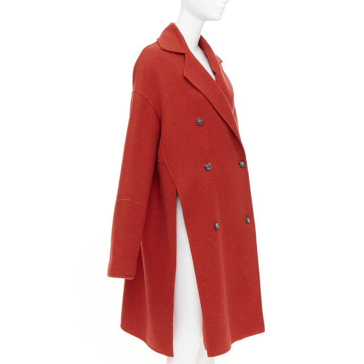 OLD CELINE Phoebe Philo 2017 cashmere red double breast oversized coat FR36 S