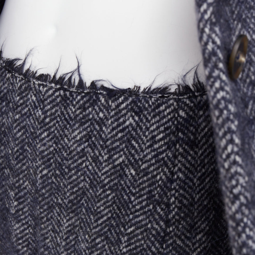 CHRISTOPHER ESBER  Luminary navy herringbone oversized blazer shorts set UK8