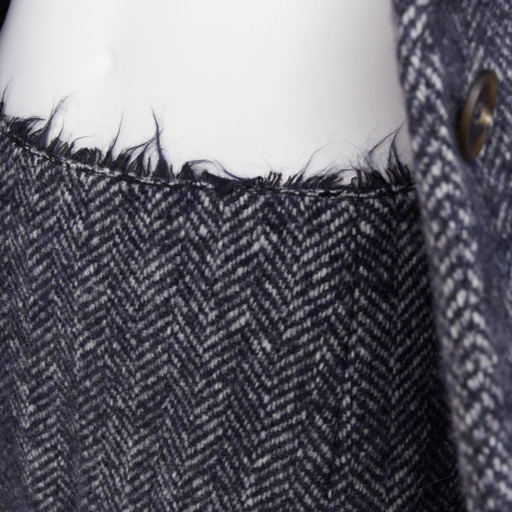 CHRISTOPHER ESBER  Luminary navy herringbone oversized blazer shorts set UK8