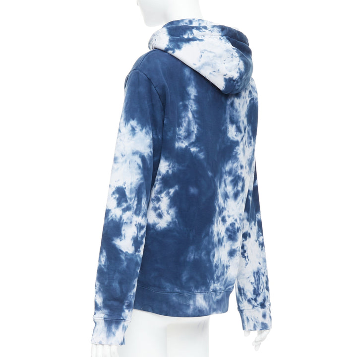 PACO RABANNE Lose Yourself blue cotton tie dye hoodie S