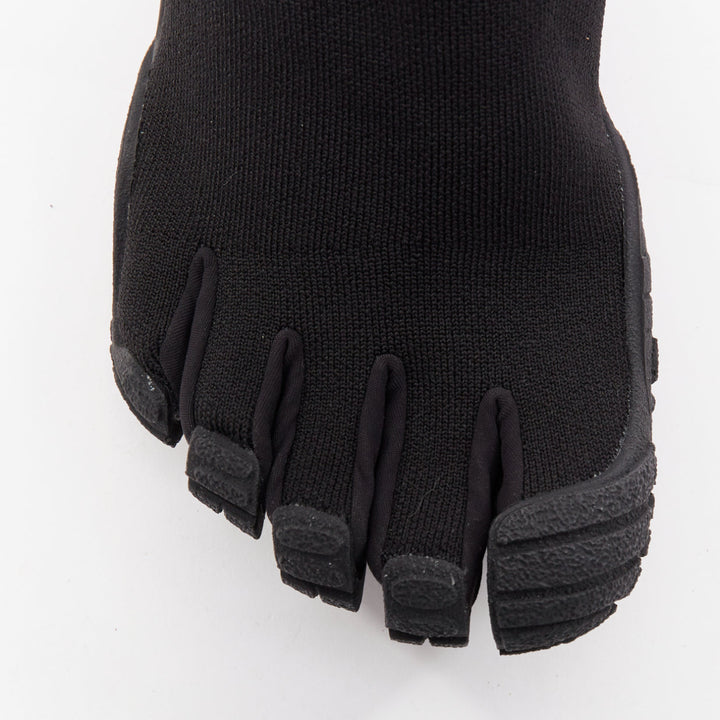 BALENCIAGA Vibram Toe black fabric five toes high knit sneaker boots EU37
