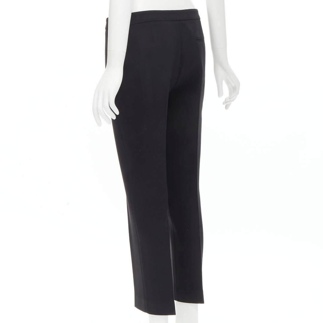 ALEXANDER MCQUEEN 2019 wool silk black minimal tapered trousers pants IT40 S