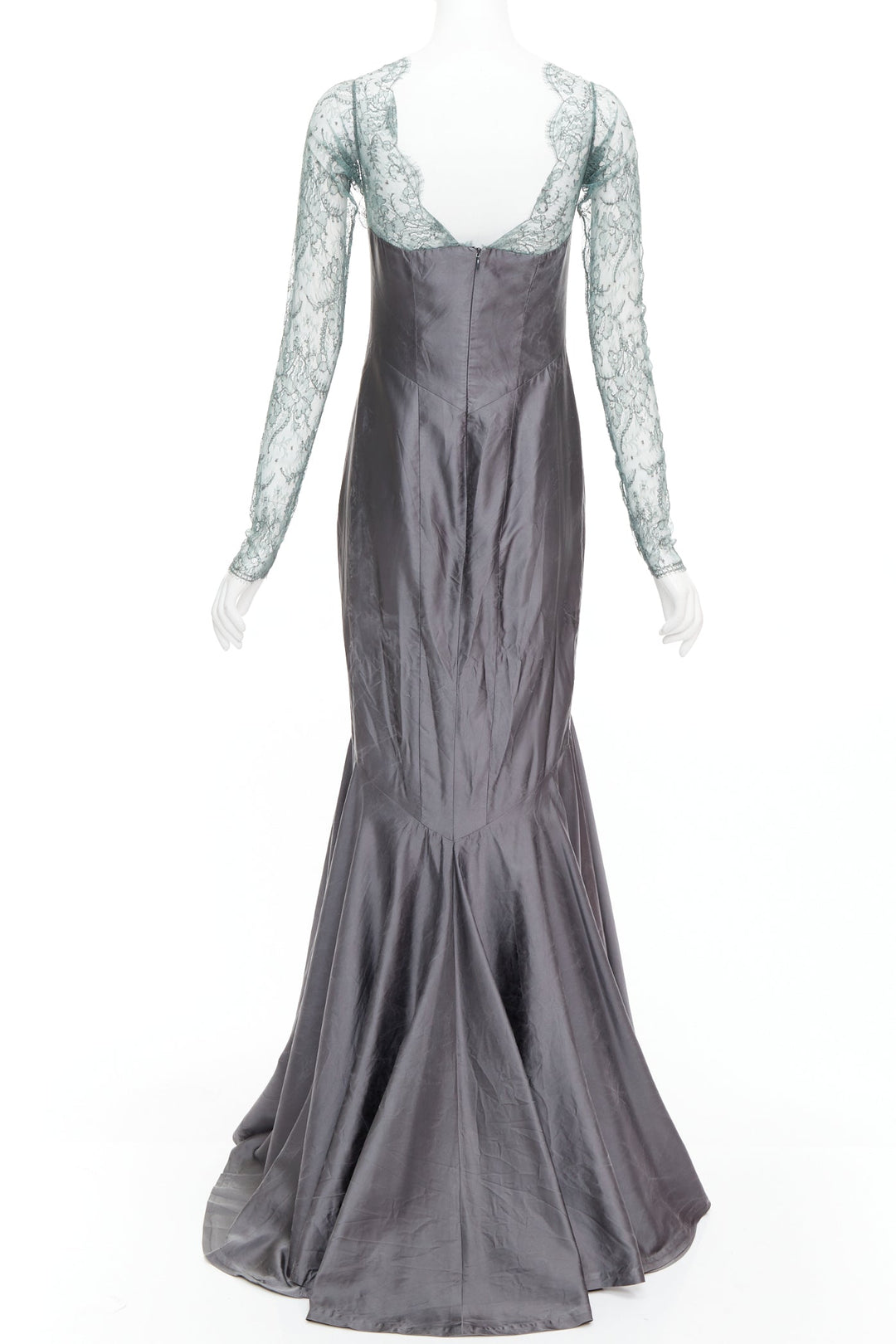 rare GUY LAROCHE COUTURE 2006 Vintage Runway lace mermaid gown dress IT38 XS