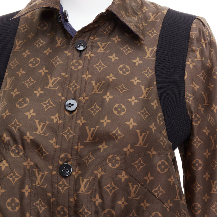 LOUIS VUITTON 2021 Reversible LV monogram cropped bomber jacket FR36 S