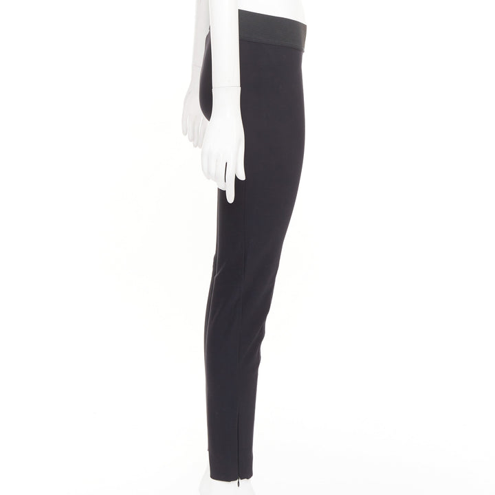 STELLA MCCARTNEY black cotton blend elastic waist legging pants IT 36 XXS