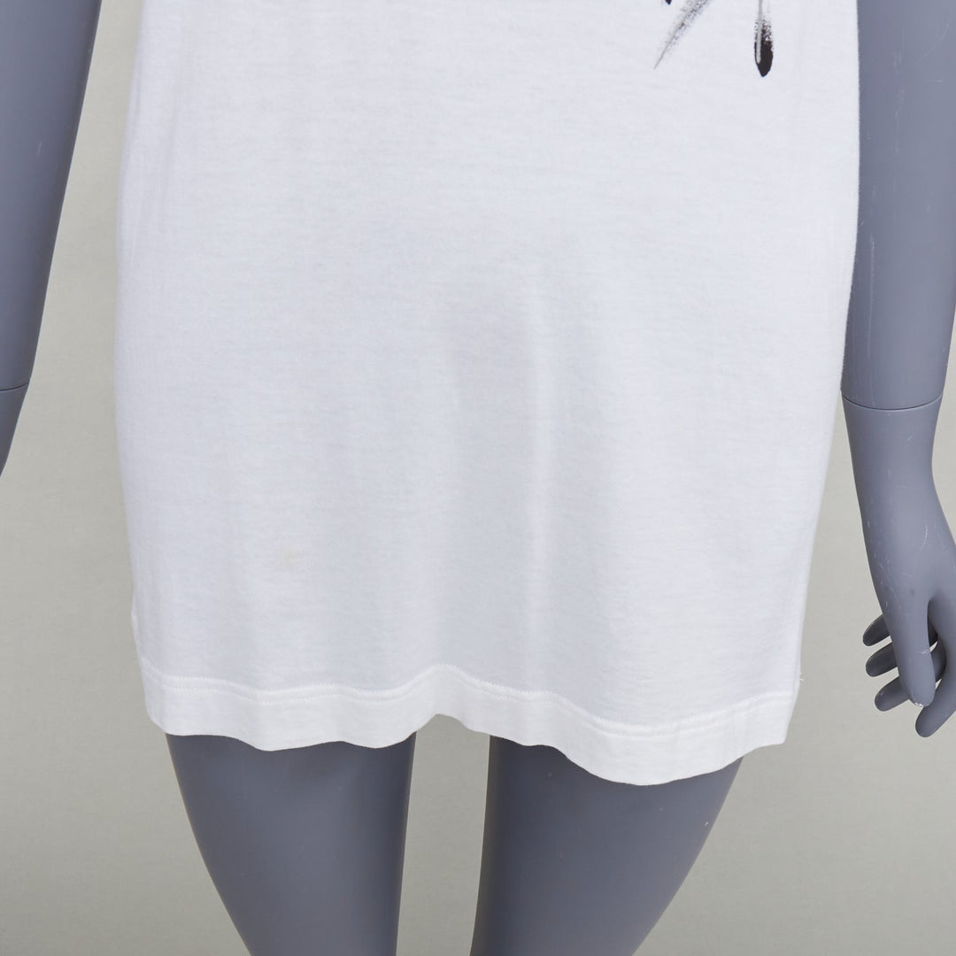 DOLCE GABBANA white cotton Beautiful D&G Life print tshirt IT36 XS
