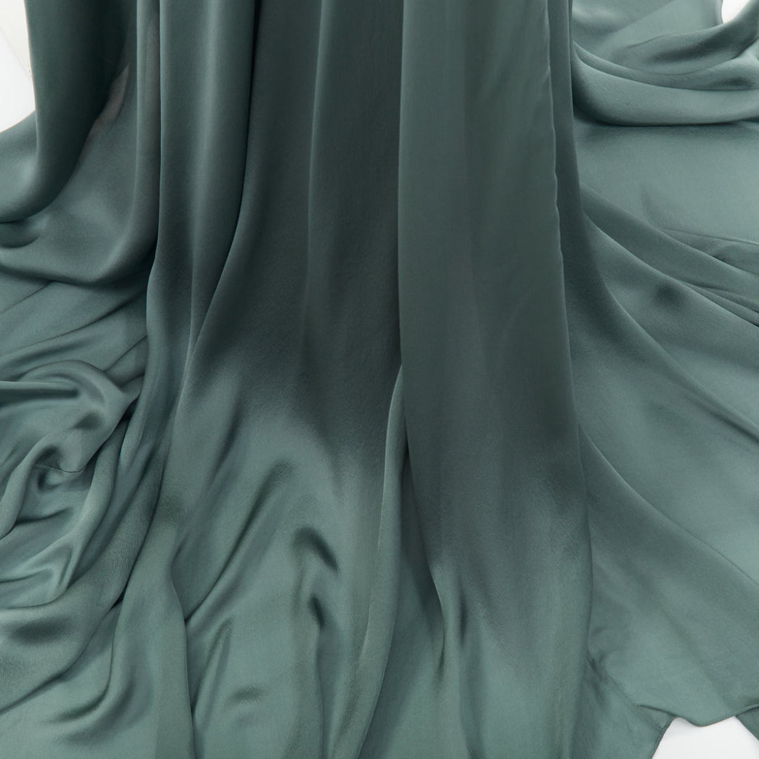 ALEXANDRE VAUTHIER COUTURE 2020 Runway petrol jewel green strapless cape gown