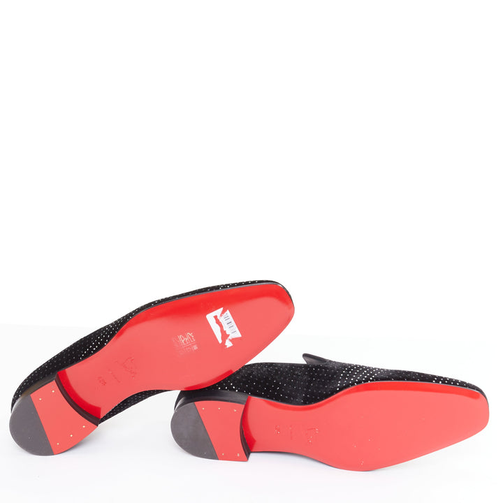 CHRISTIAN LOUBOUTIN Dandy Chick Orlato Flat Velvet River glitter loafer EU42.5