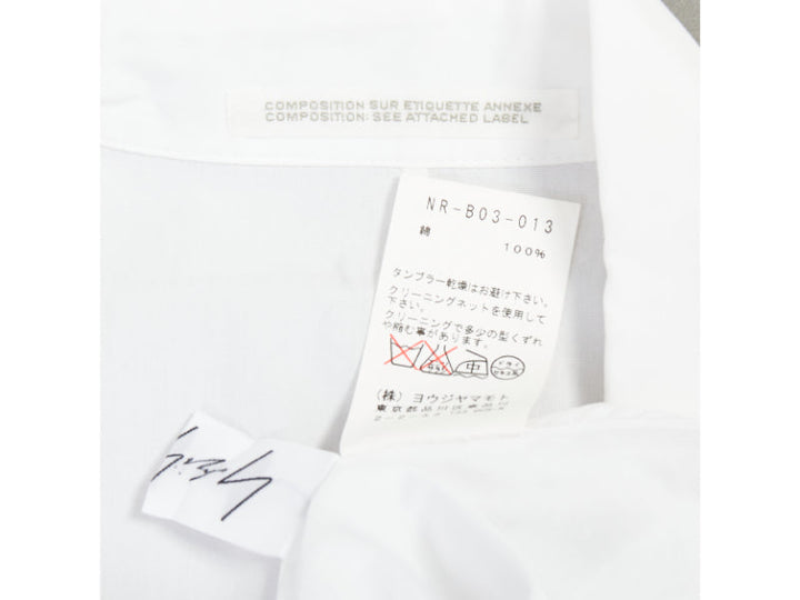 YOHJI YAMAMOTO white cotton oversized asymmetric high low hem shirt JP2 M