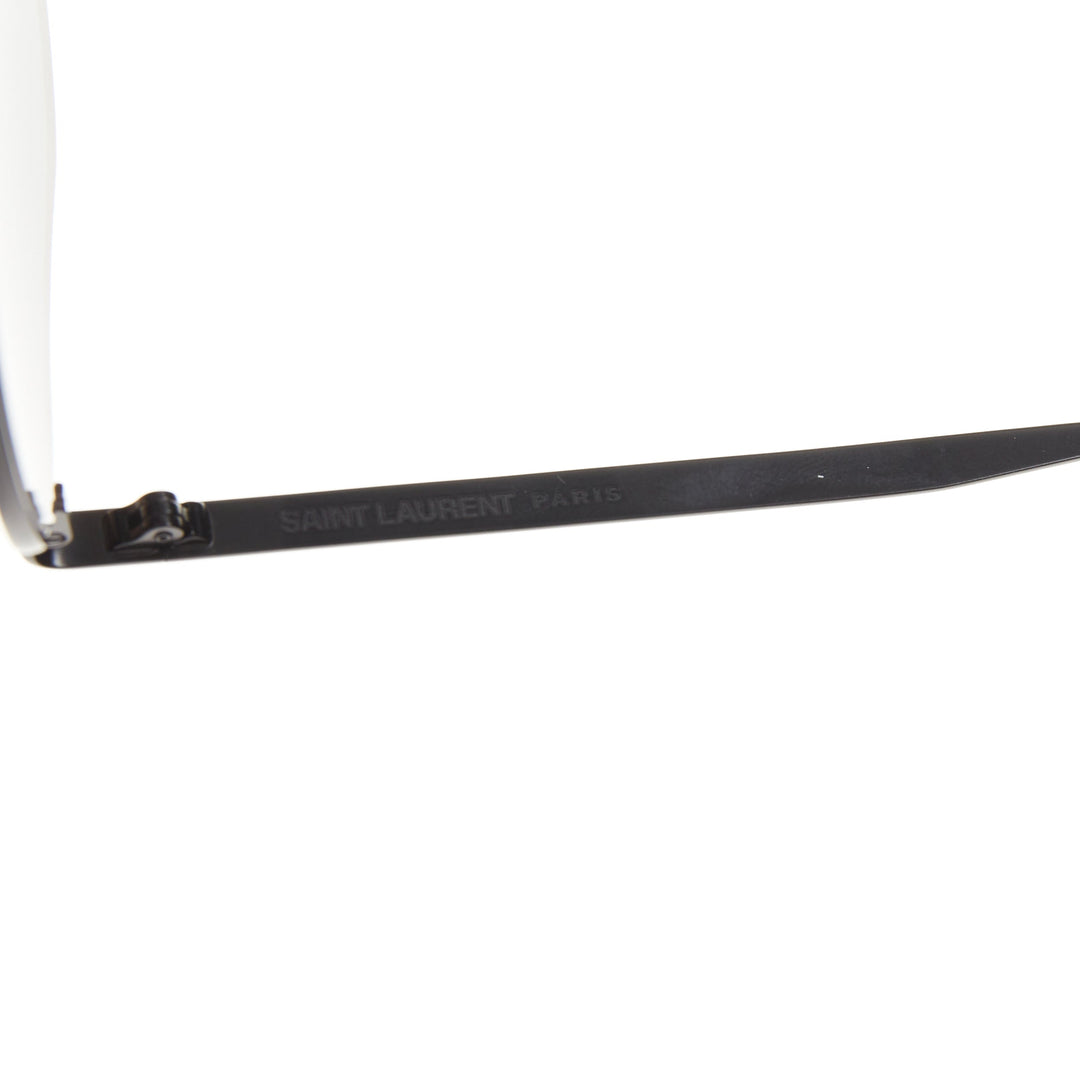 SAINT LAURENT 2023 Runway SL 690 Dust 001 black metal grey aviator sunglasses