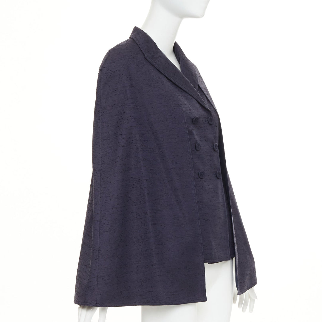 DIOR 2020 Shantung double breasted structured blazer cape jacket FR36 XS