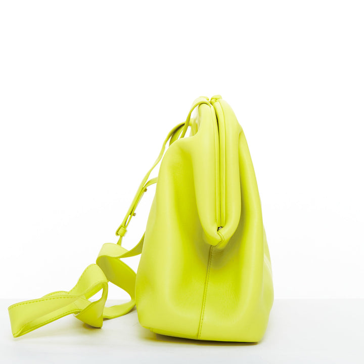 BOTTEGA VENETA Medium Point Seagrass yellow smooth leather triangle handle bag