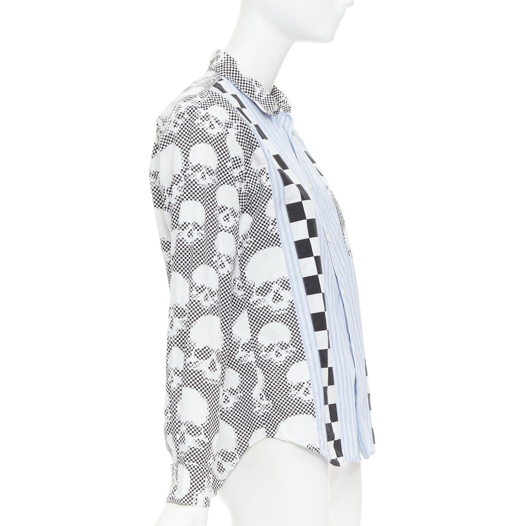 COMME DES GARCONS HOMME PLUS 2011 blue skeleton skull patchwork shirt XS