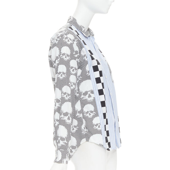 COMME DES GARCONS HOMME PLUS 2011 blue skeleton skull patchwork shirt XS