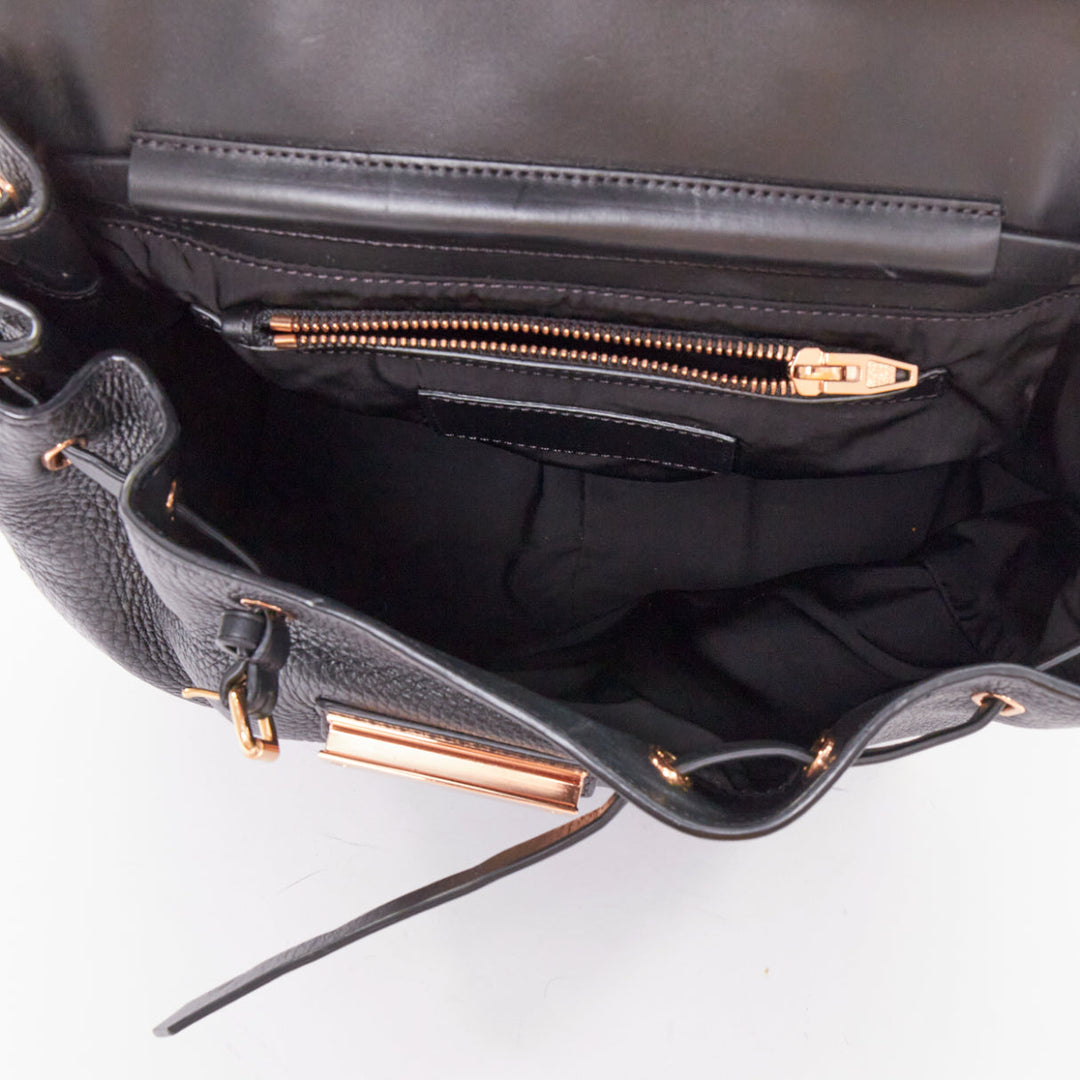 ALEXANDER WANG Prisma Skeletal black rose gold pebbled leather backpack