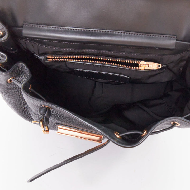 ALEXANDER WANG Prisma Skeletal black rose gold pebbled leather backpack