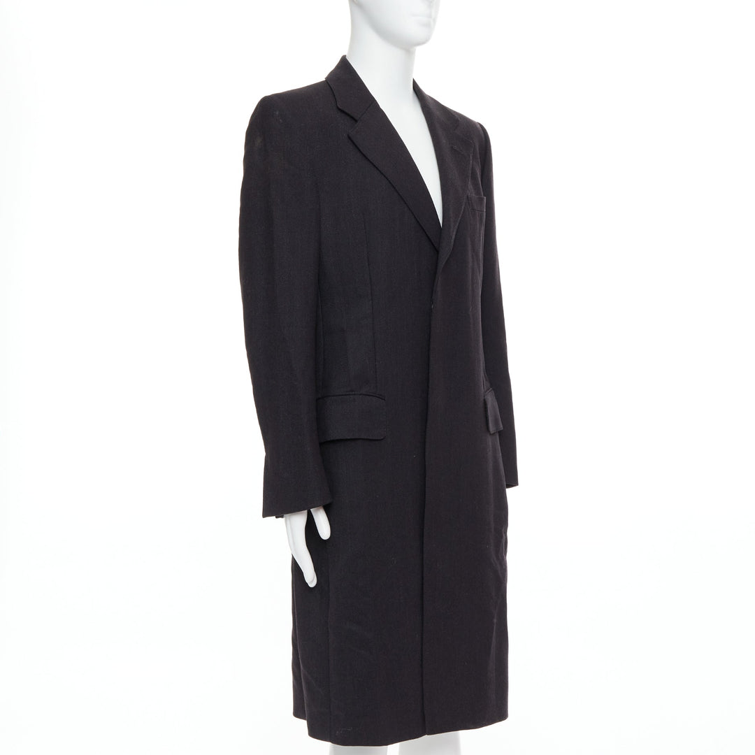 YVES SAINT LAURENT Rive Gauche Vintage grey 100% wool oversized coat FR48 M