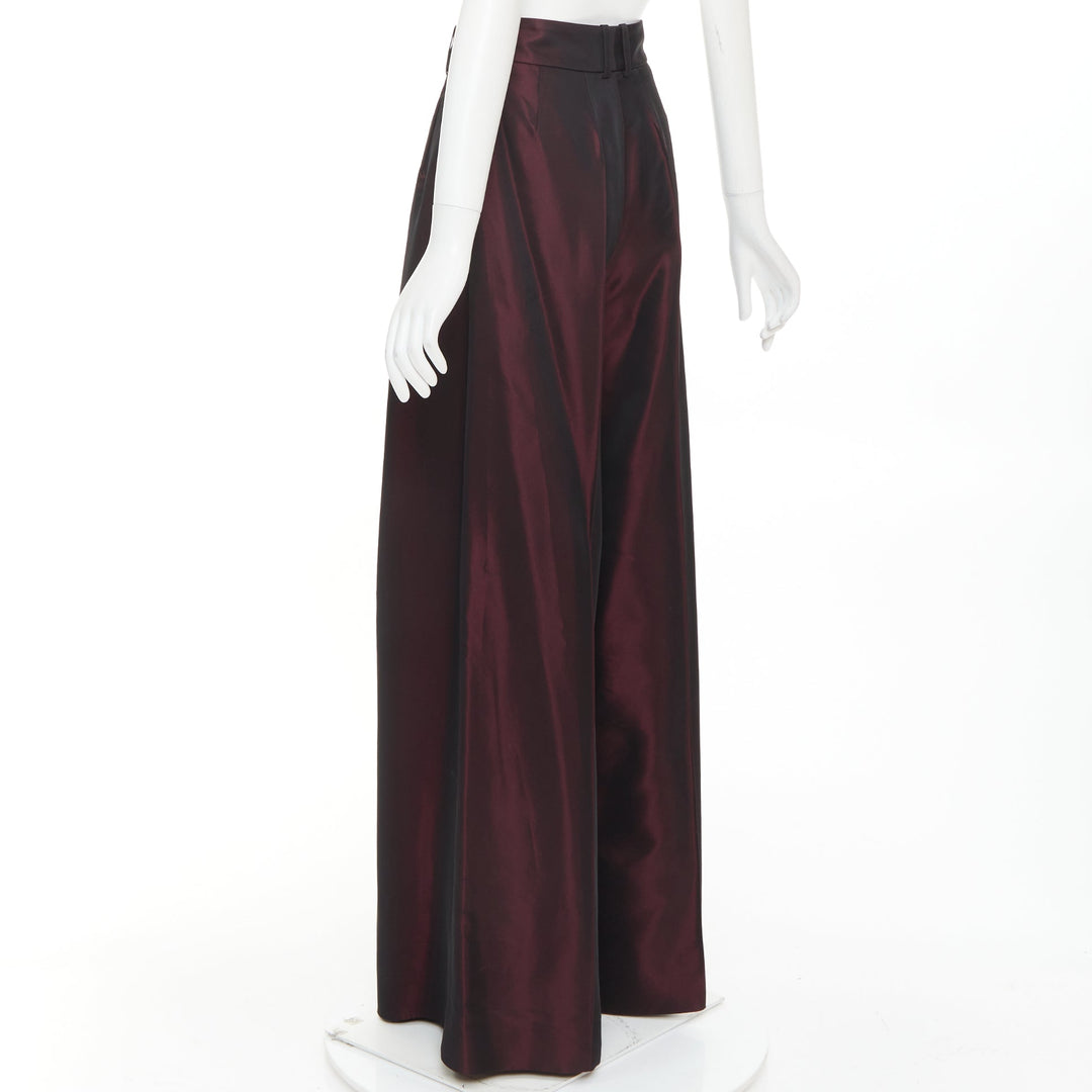 ALEXANDRE VAUTHIER COUTURE Aw2022 Runway bordeaux red high waist wide leg pants