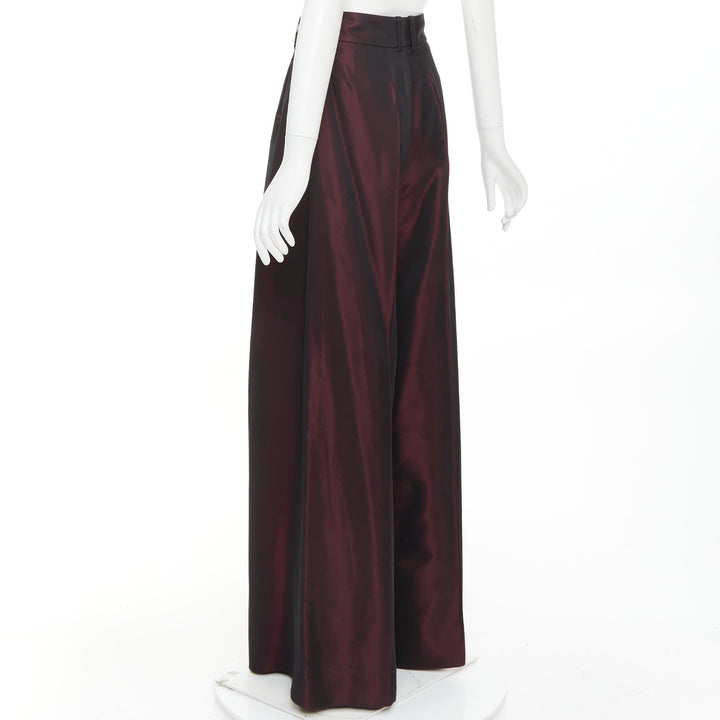 ALEXANDRE VAUTHIER COUTURE Aw2022 Runway bordeaux red high waist wide leg pants
