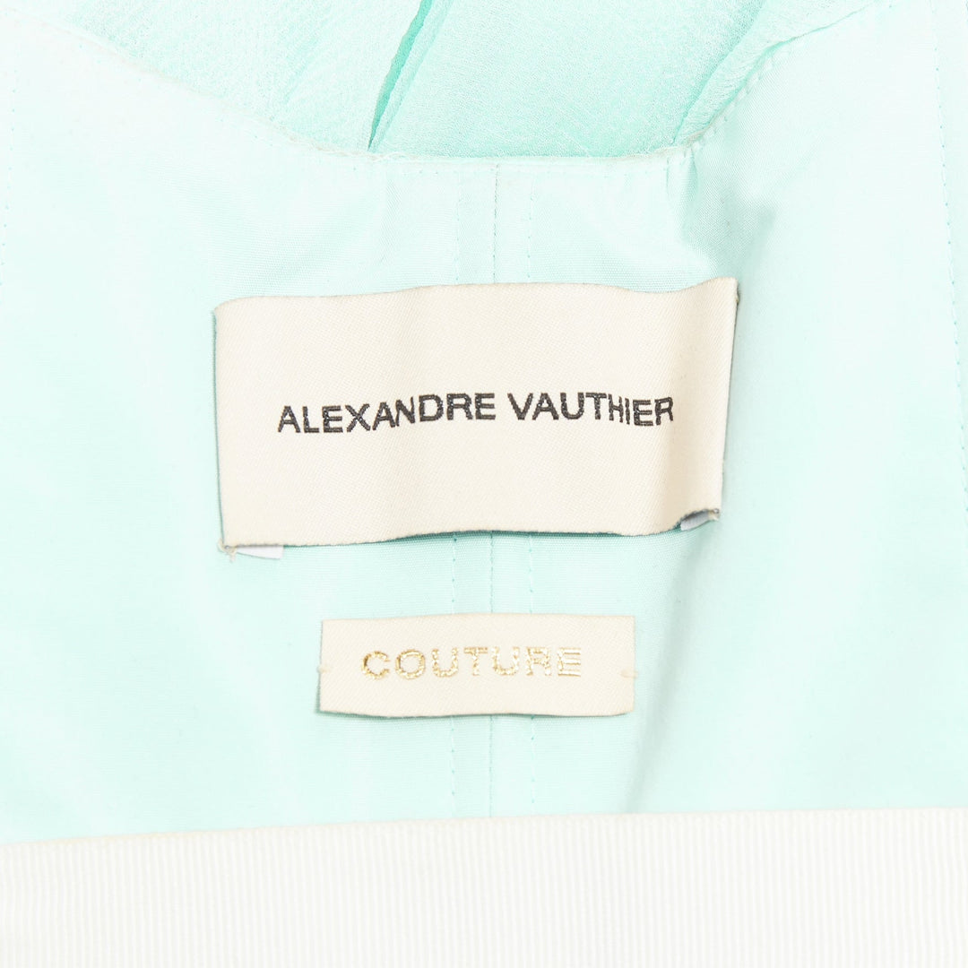 ALEXANDRE VAUTHIER COUTURE AW2019 Runway aqua blue strapless dress sash scarf