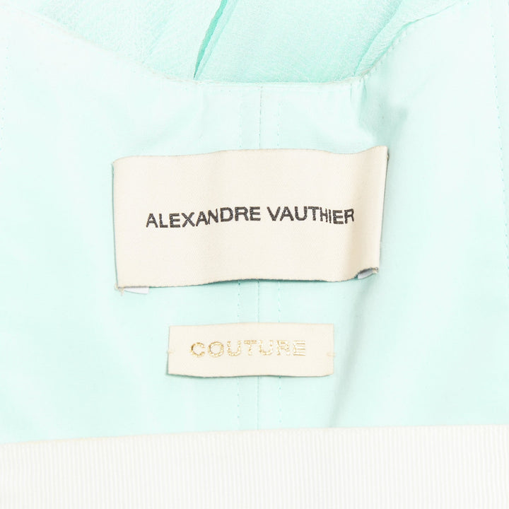 ALEXANDRE VAUTHIER COUTURE AW2019 Runway aqua blue strapless dress sash scarf