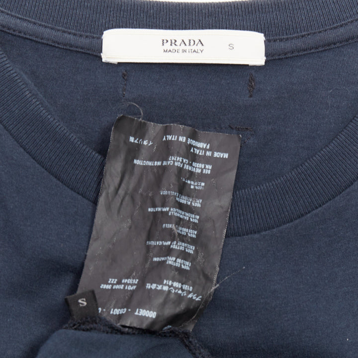 PRADA 2008 black crystal embellished teddy bear tshirt S
