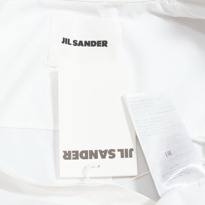 JIL SANDER 2022 white hidden placket minimal boxy shirt dress FR30 XXS