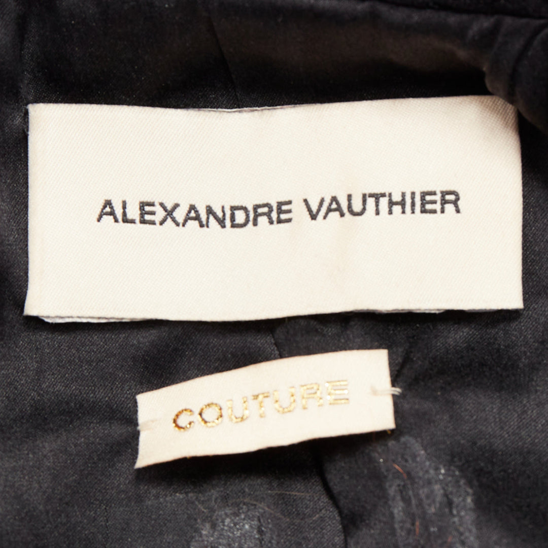 rare ALEXANDRE VAUTHIER COUTURE SS2021 Runway black velvet crystal crop jacket