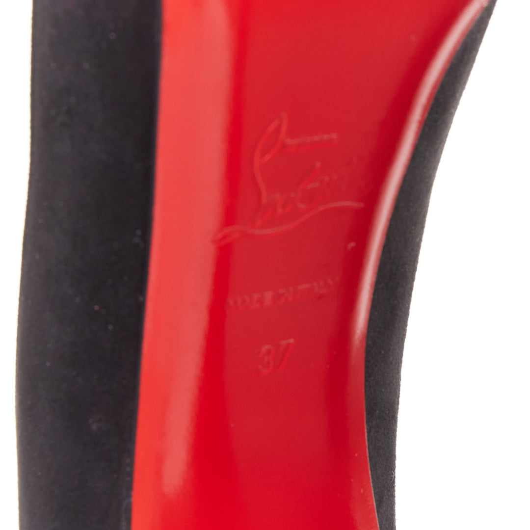 CHRISTIAN LOUBOUTIN Mago 140 black suede nude tri-tone platform pumps EU37