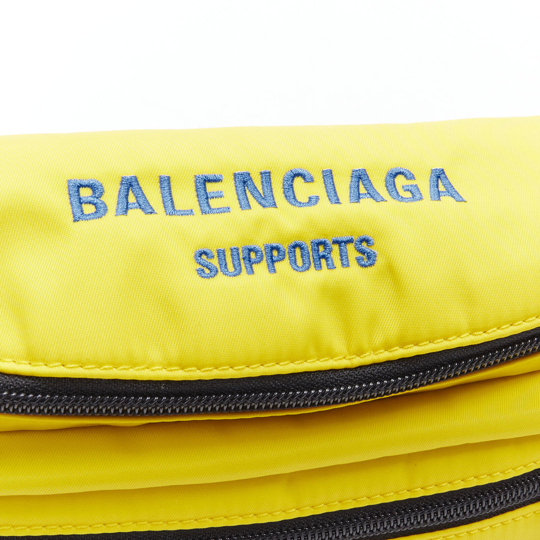 BALENCIAGA Explorer Double Pack Sharp WFP yellow nylon crossbody waist bag