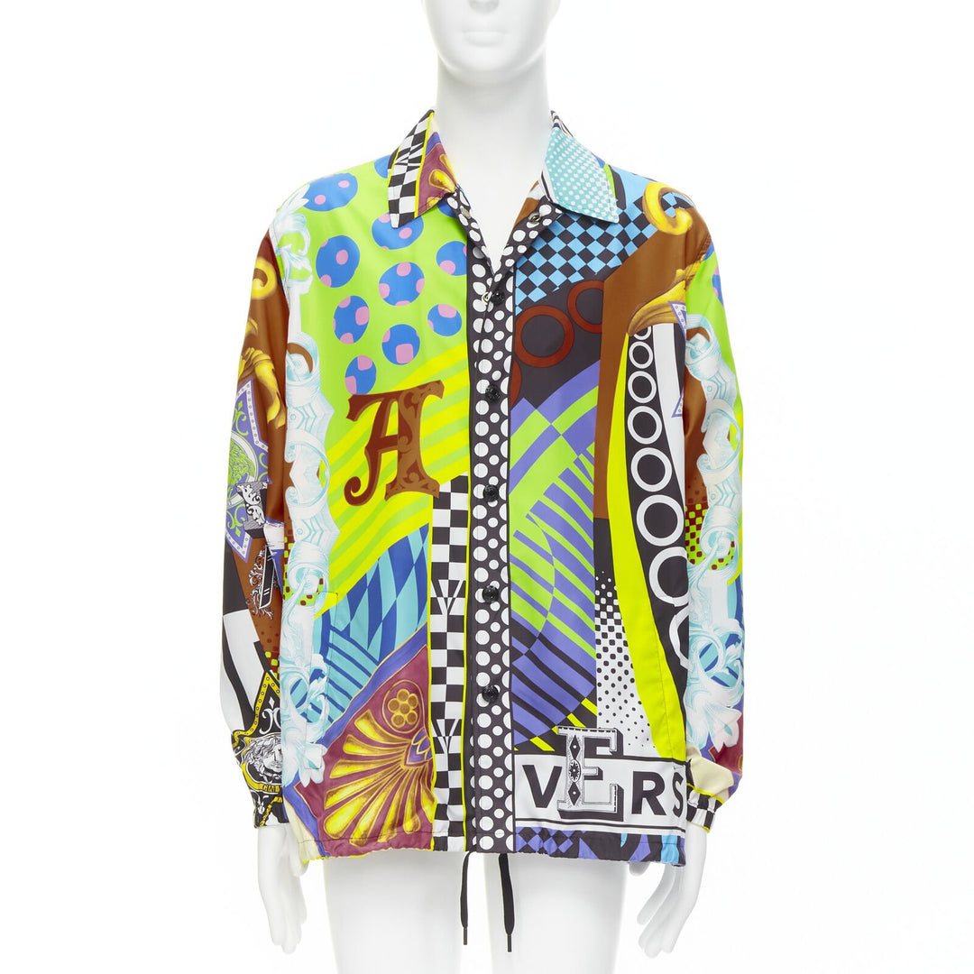 VERSACE 2020 Runway Pop Temple print nylon windbreaker shirt jacket EU50 L
