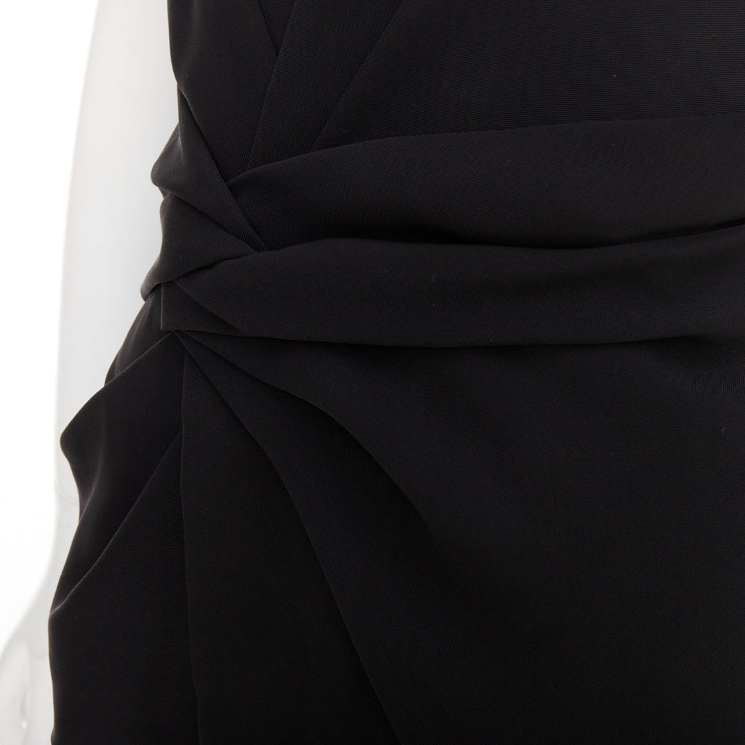 ALEXANDER WANG black drape knot front raglan crew neck top US2 S