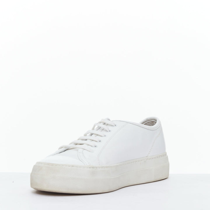 COMMON PROJECT WOMAN 4017 white leather gold letter low sneakers EU36