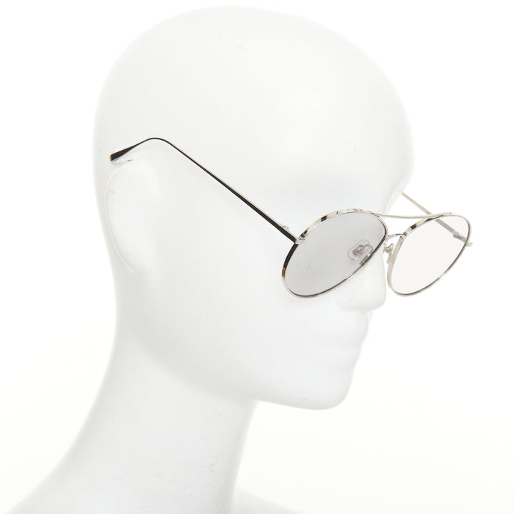GENTLE MONSTER Ranny Ring 02 silver stainless steel titanium aviator sunglasses
